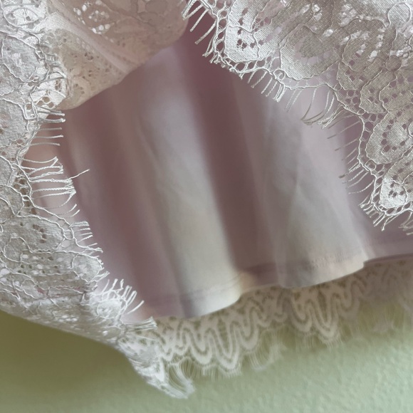 MI AMI - Francesca’s - Boutique Pink Lace Mini Dress Cap Sleeve Women’s Large - Picture 11 of 15